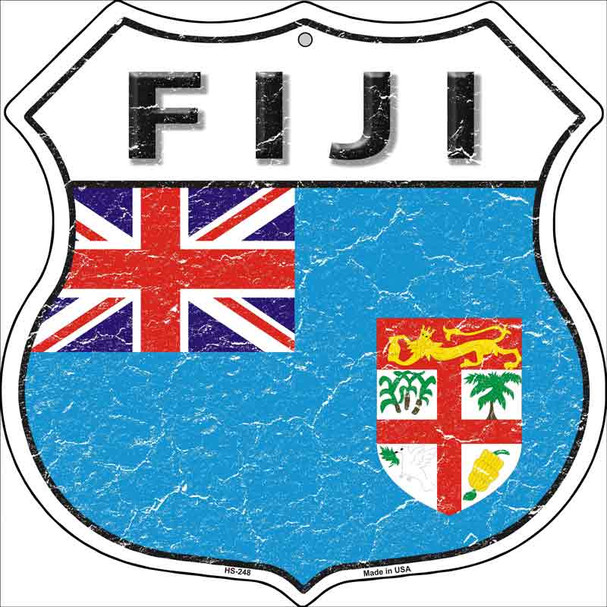 Fiji Flag Highway Shield Metal Sign