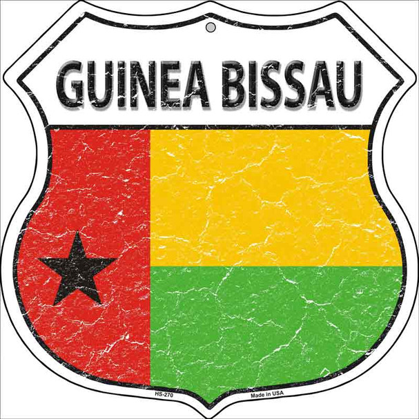Guinea Bissau Flag Highway Shield Metal Sign