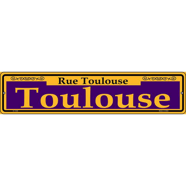 Toulouse Purple Novelty Metal Street Sign