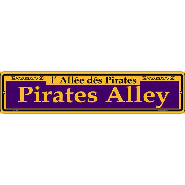 Pirates Alley Purple Novelty Metal Street Sign