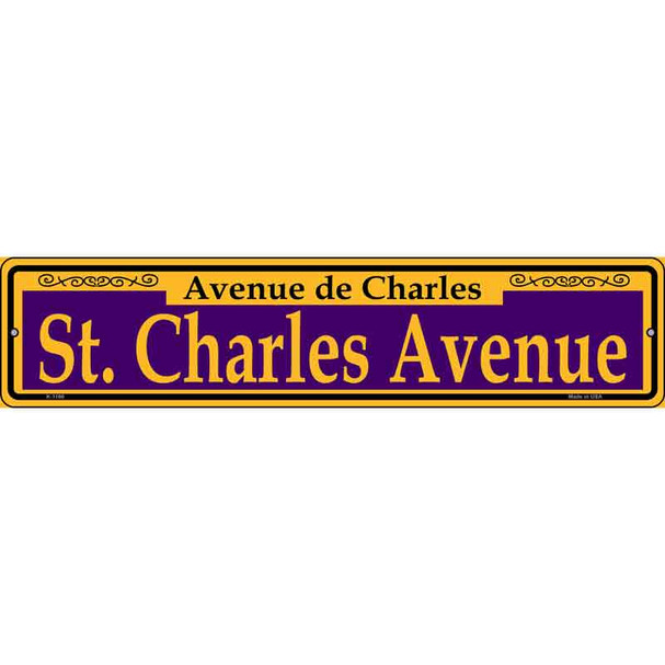 St. Charles Avenue Purple Novelty Metal Street Sign