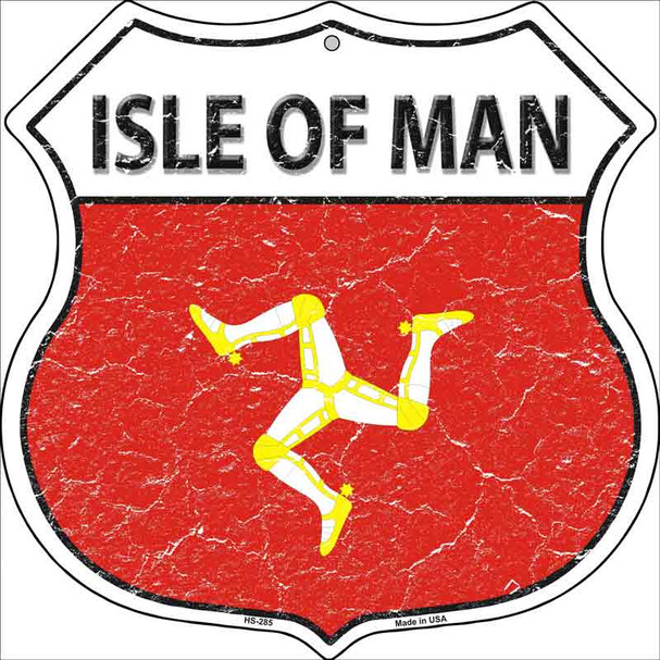 Isle of Man Flag Highway Shield Metal Sign