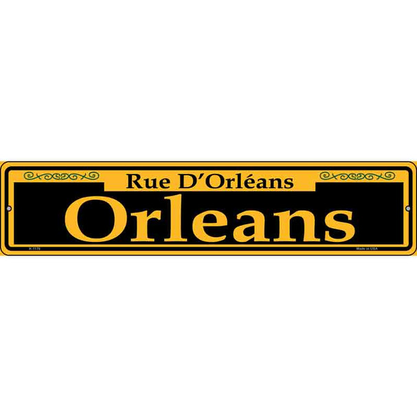 Orleans Yellow Novelty Metal Street Sign