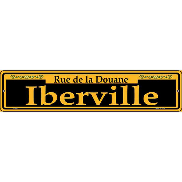 Iberville Yellow Novelty Metal Street Sign