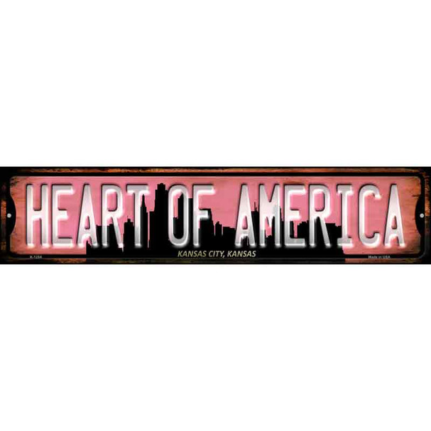 Kansas City Kansas Heart of America Novelty Metal Street Sign