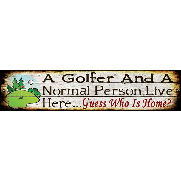 Golfer And Normal Person Novelty Metal Street Sign
