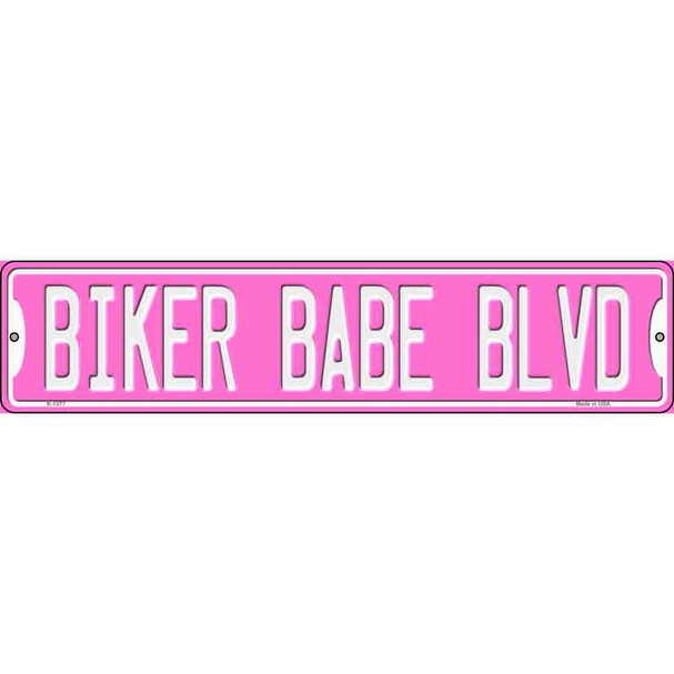 Biker Babe Pink Novelty Metal Street Sign