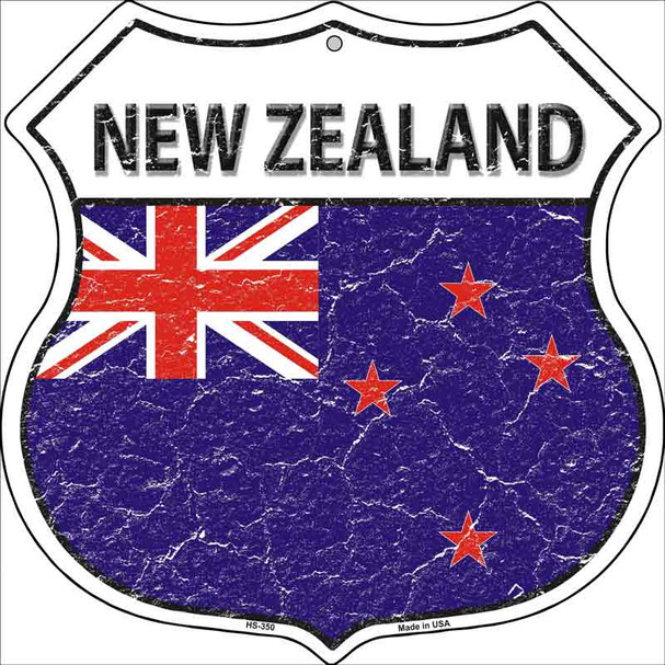 New Zealand Flag Highway Shield Metal Sign