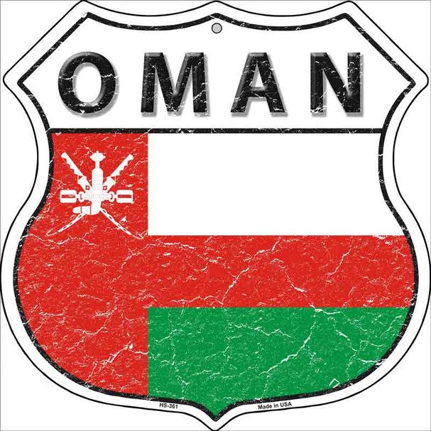 Oman Flag Highway Shield Metal Sign