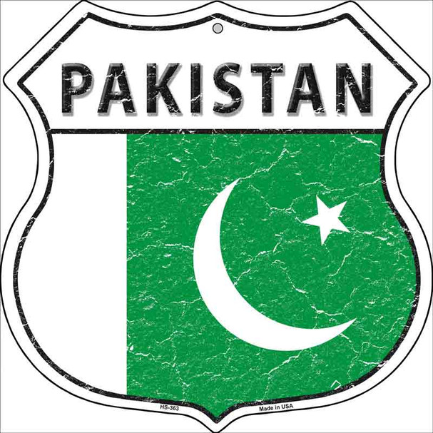 Pakistan Flag Highway Shield Metal Sign