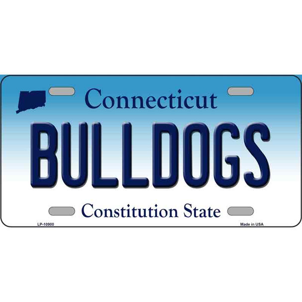 Bulldogs Connecticut Metal Novelty License Plate