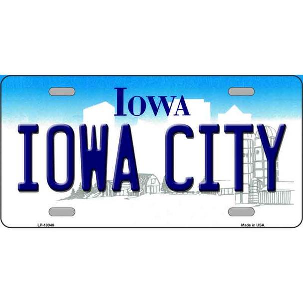 Iowa City Iowa Metal Novelty License Plate
