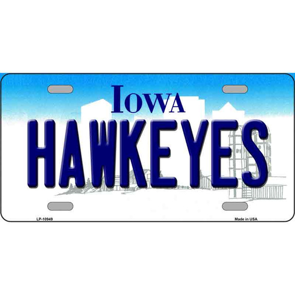 Hawkeyes Iowa Metal Novelty License Plate