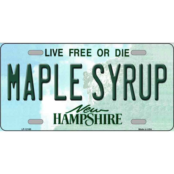 Maple Syrup New Hampshire Novelty Metal License Plate