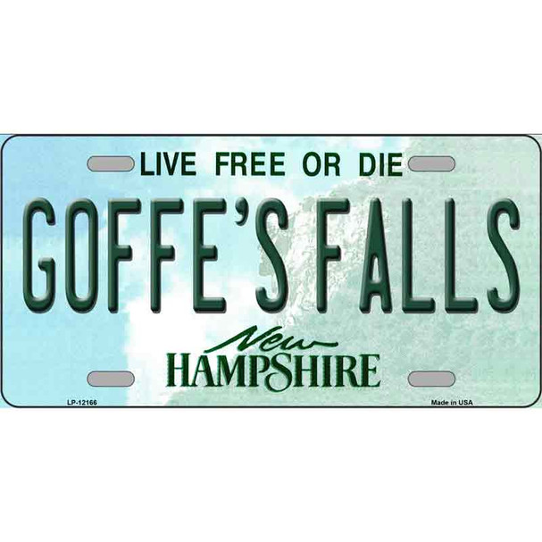 Goffes Falls New Hampshire Novelty Metal License Plate