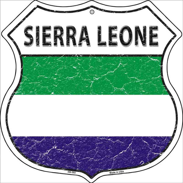Sierra Leone Islands Flag Highway Shield Metal Sign