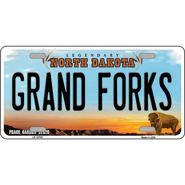 Grand Forks North Dakota Metal Novelty License Plate