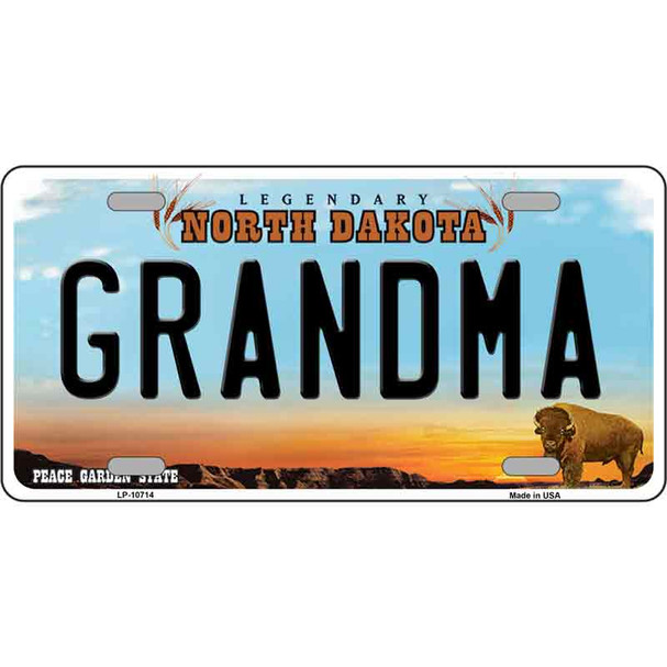 Grandma North Dakota Metal Novelty License Plate