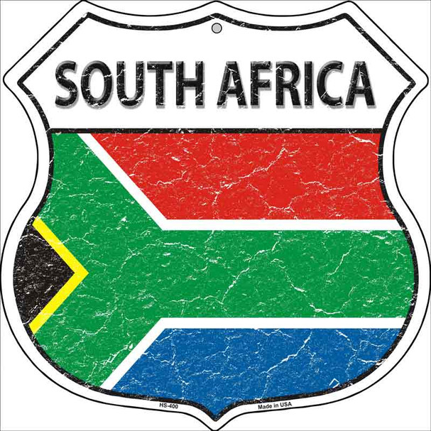 South Africa Flag Highway Shield Metal Sign