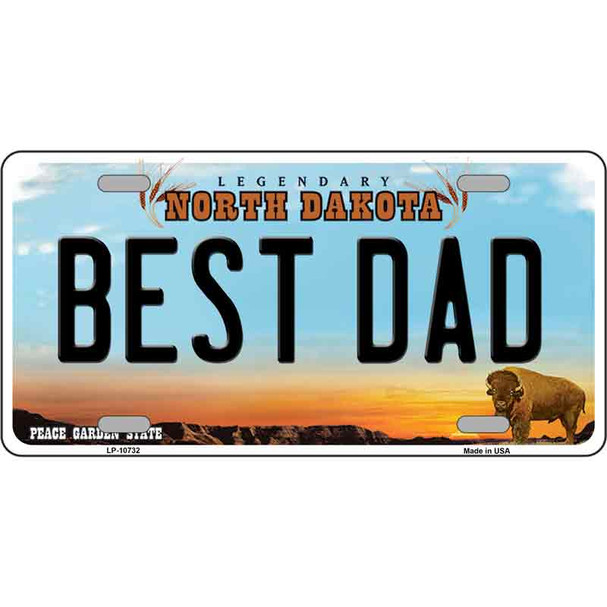 Best Dad North Dakota Metal Novelty License Plate