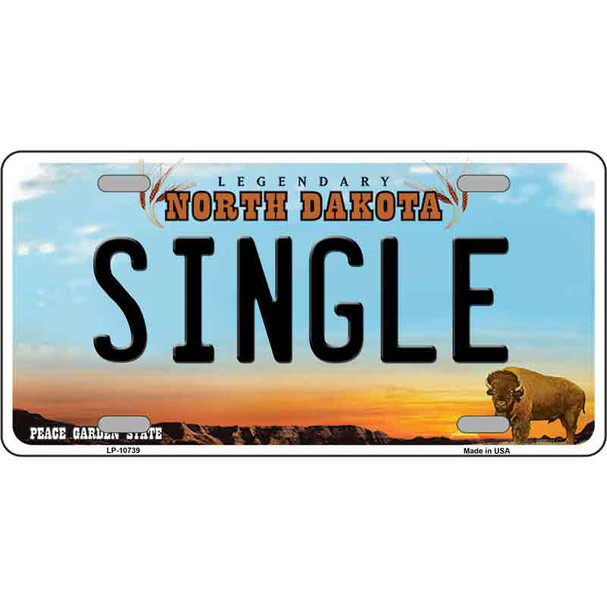 Single North Dakota Metal Novelty License Plate