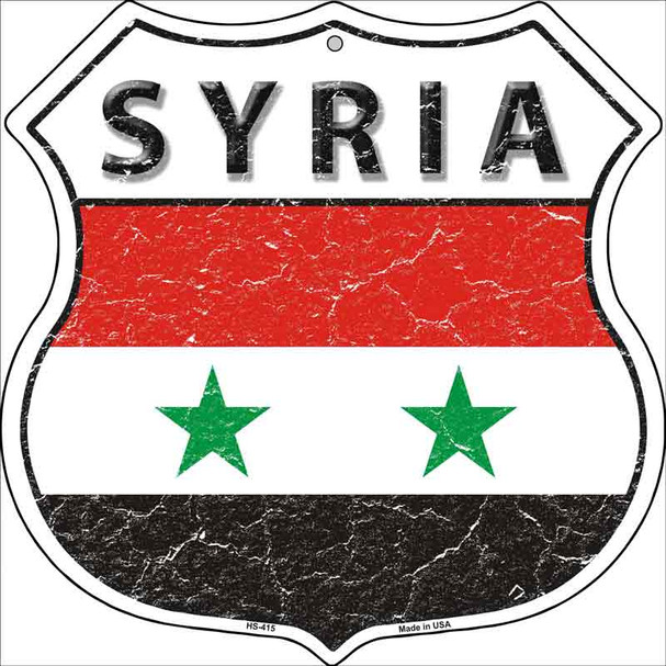 Syria Flag Highway Shield Metal Sign