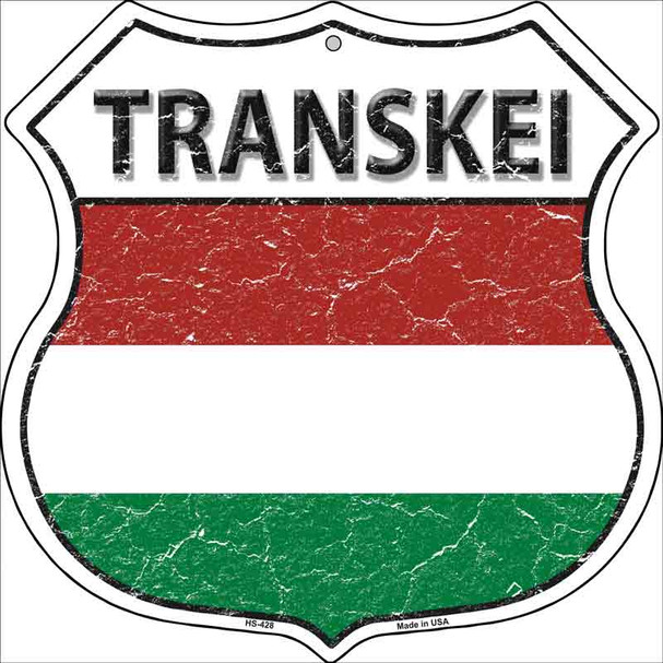 Transkei Flag Highway Shield Metal Sign