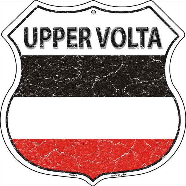 Upper Volta Flag Highway Shield Metal Sign