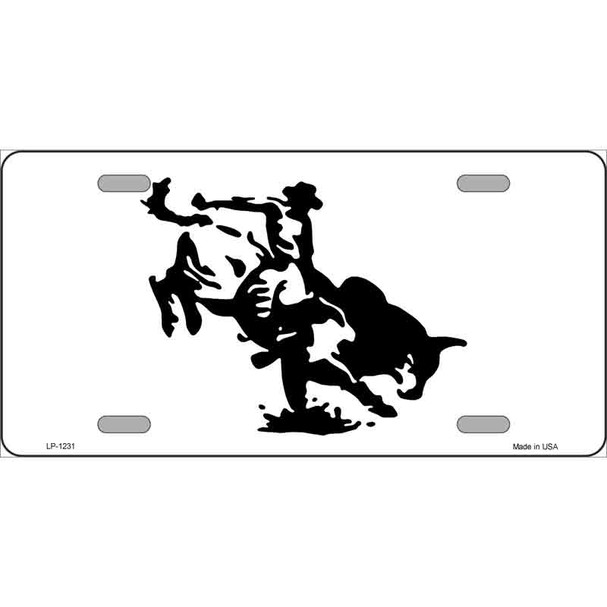 Bull Rider Novelty Metal License Plate