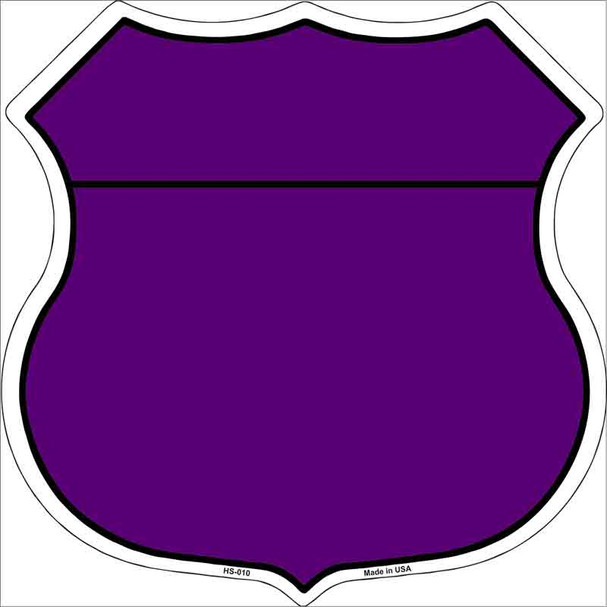 Purple|Black Plain Highway Shield Metal Sign