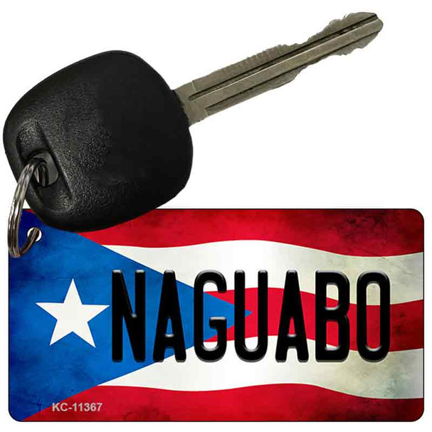 Naguabo Puerto Rico State Flag Novelty Metal Key Chain KC-11367