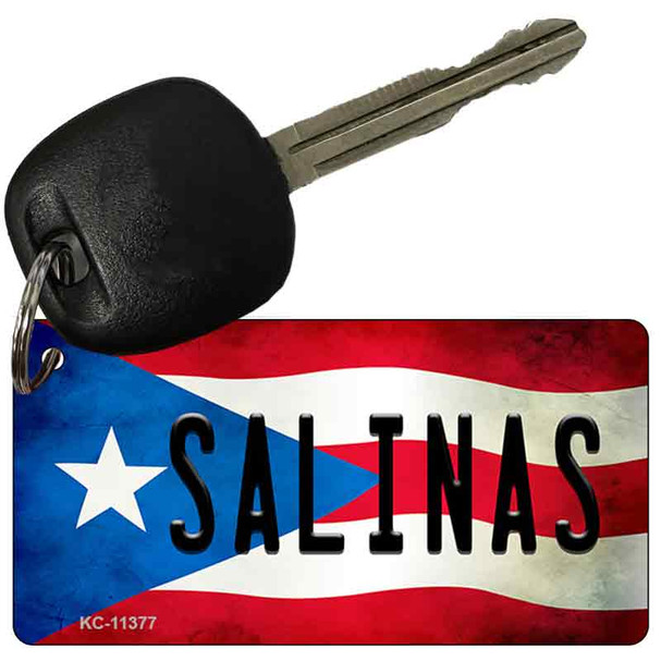 Salinas Puerto Rico State Flag Novelty Metal Key Chain KC-11377