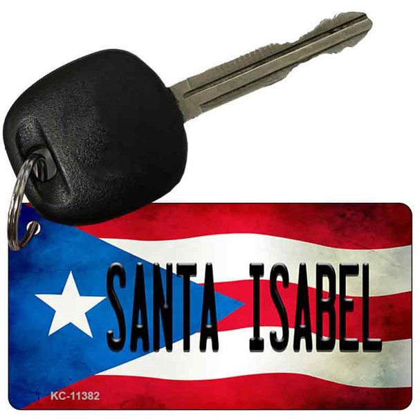 Santa Isabela Puerto Rico State Flag Novelty Metal Key Chain KC-11382