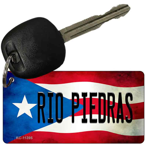 Rio Piedra Puerto Rico State Flag Novelty Metal Key Chain KC-11395