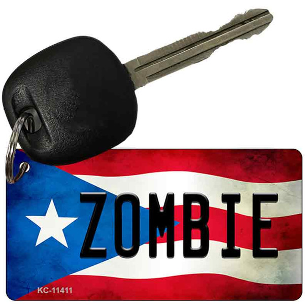Zombie Puerto Rico State Flag Novelty Metal Key Chain KC-11411