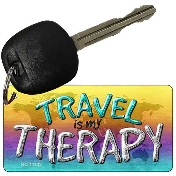 Travel Is My Therapy Novelty Metal Key Chain KC-11732