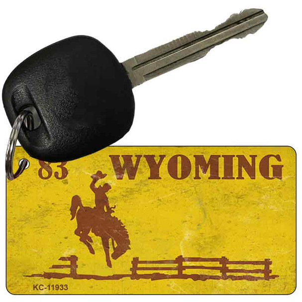 Wyoming Yellow Rusty Novelty Metal Key Chain KC-11933
