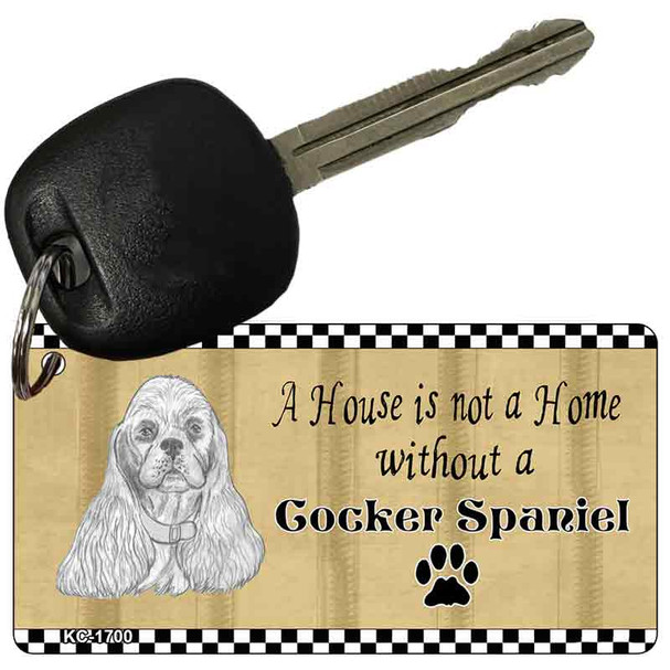 Cocker Spaniel Pencil Sketch Novelty Metal Key Chain KC-1700