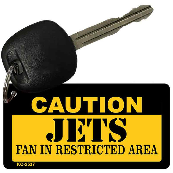 Caution Jets Fan Area Novelty Metal Key Chain KC-2537
