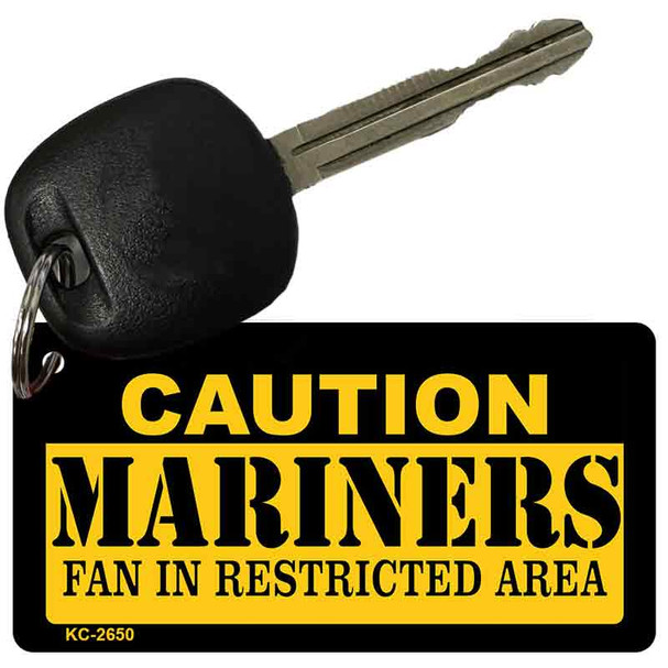 Caution Mariners Fan Area Novelty Metal Key Chain KC-2650
