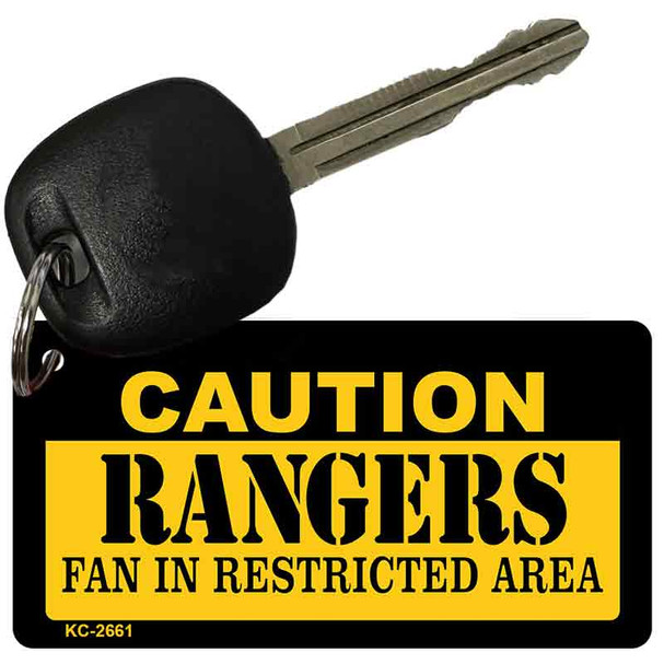 Caution Rangers Fan Area Novelty Metal Key Chain KC-2661
