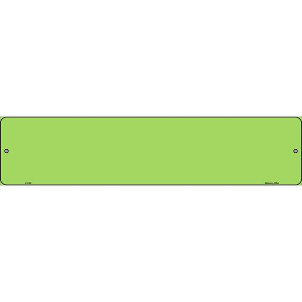 Lime Green Solid Blank Novelty Metal Street Sign