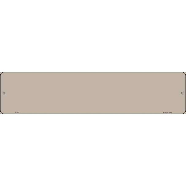 Tan Solid Blank Novelty Metal Street Sign