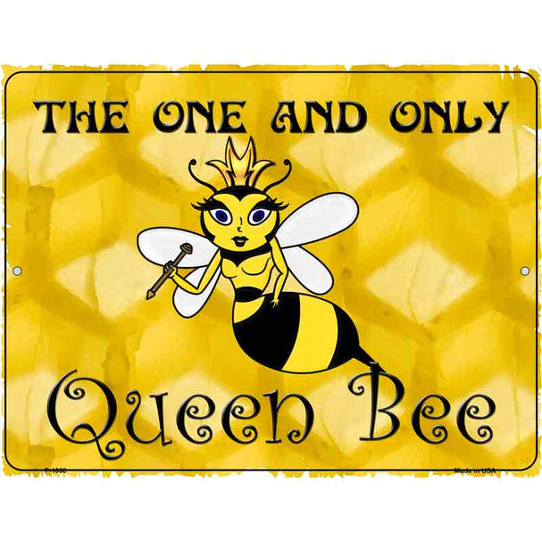 Queen Bee Horizontal Gold Metal Novelty Parking Sign