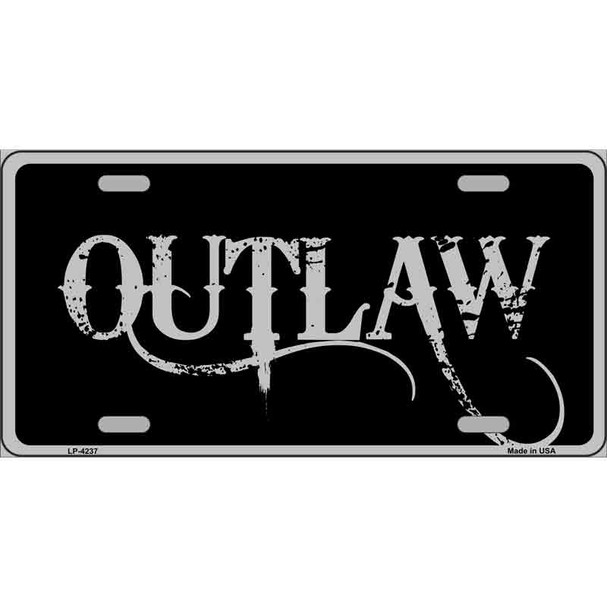Outlaw Metal Novelty License Plate LP-4237