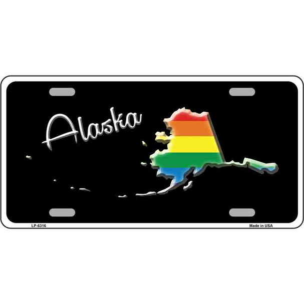 Alaska Rainbow Metal Novelty License Plate