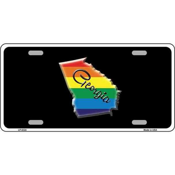 Georgia Rainbow Metal Novelty License Plate