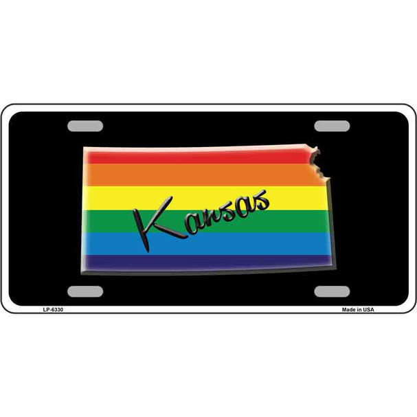 Kansas Rainbow Metal Novelty License Plate