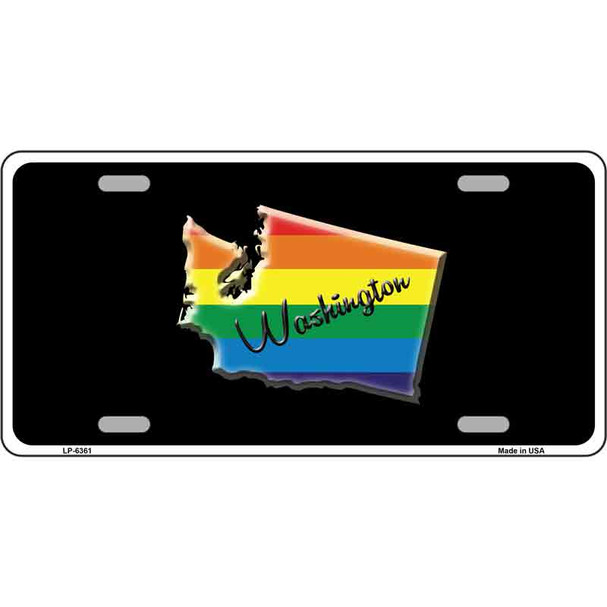 Washington Rainbow Metal Novelty License Plate
