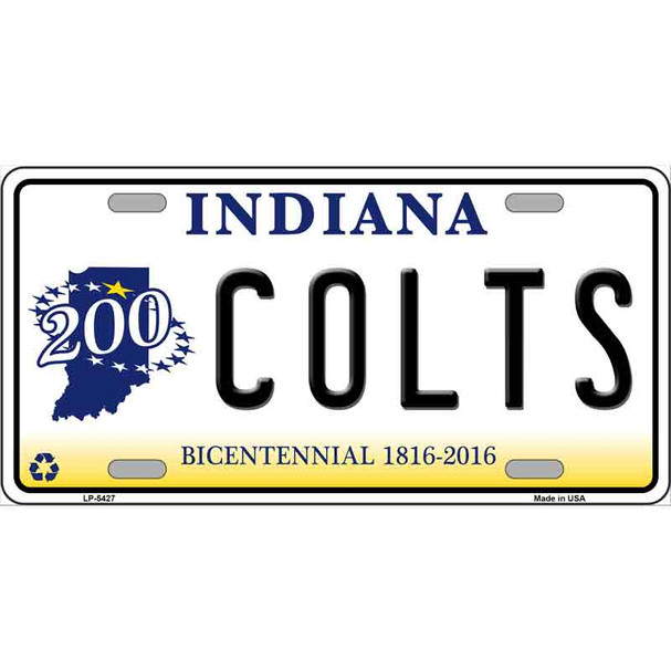 Colts Indiana Bicentennial Novelty Metal License Plate